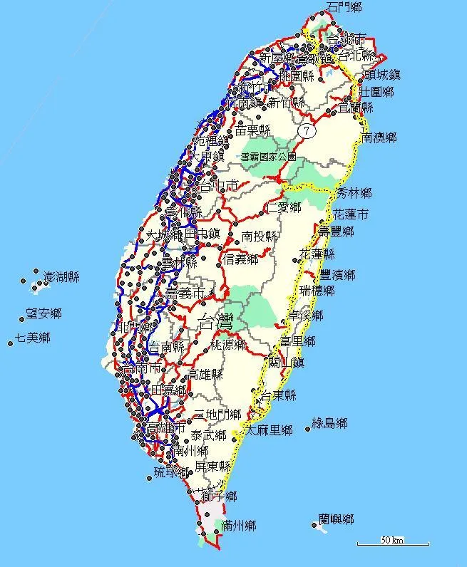 花蓮、台東四日環島路線地圖